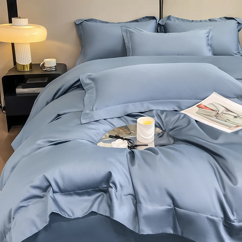 Premium 1000TC Egyptian Cotton Duvet Cover Set - Soft & Breathable Luxury Hotel Bedding (3-Piece)