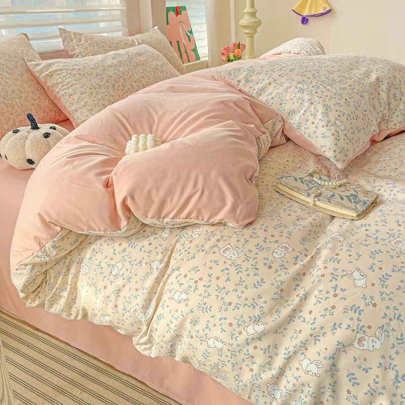 American Pastoral Floral Bedding Set - Soft Skin-Friendly Duvet Cover Set