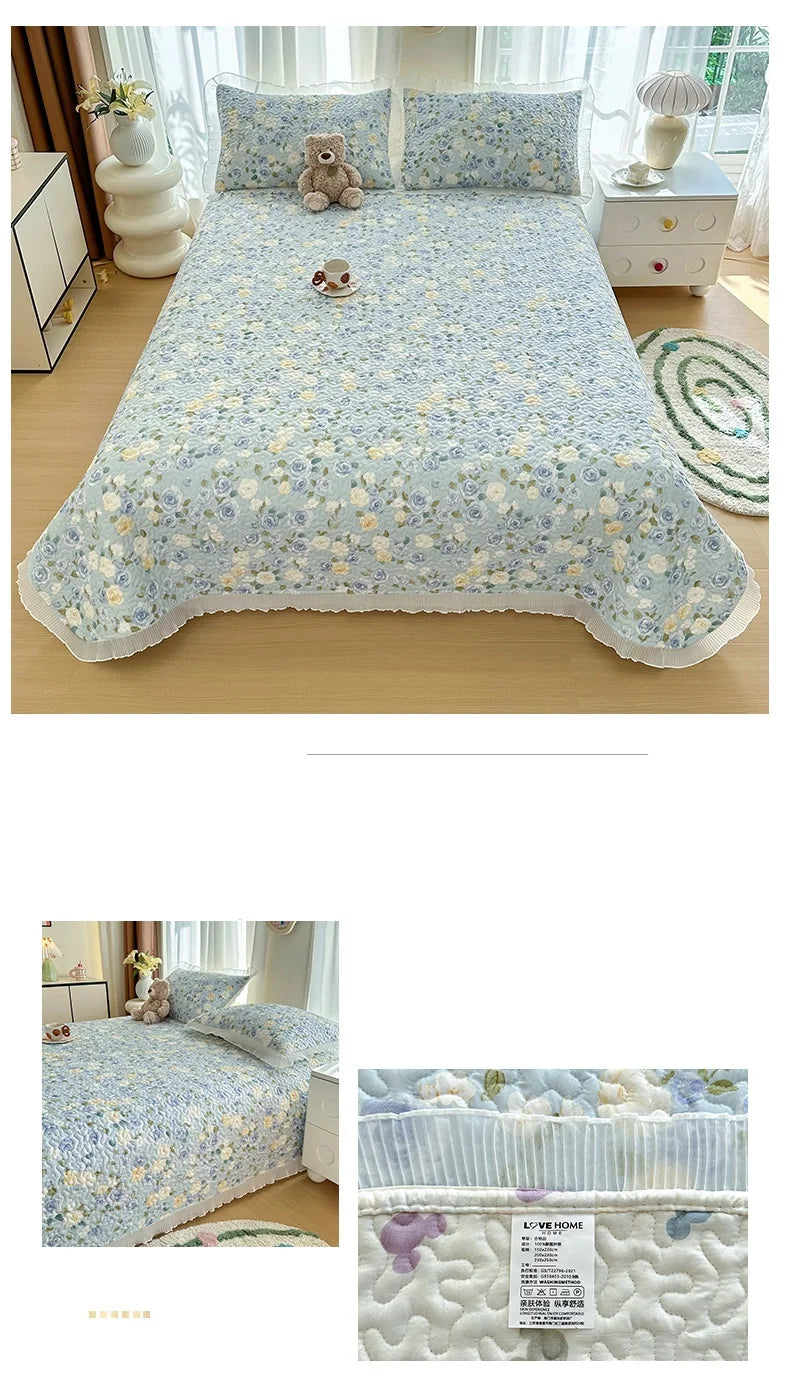 Thicken Bed Cover Floral Style Bedspread Home Bed Linen Double Bedspreads Adults Kids Room Bedsheet cubrecama (No Pillowcase)