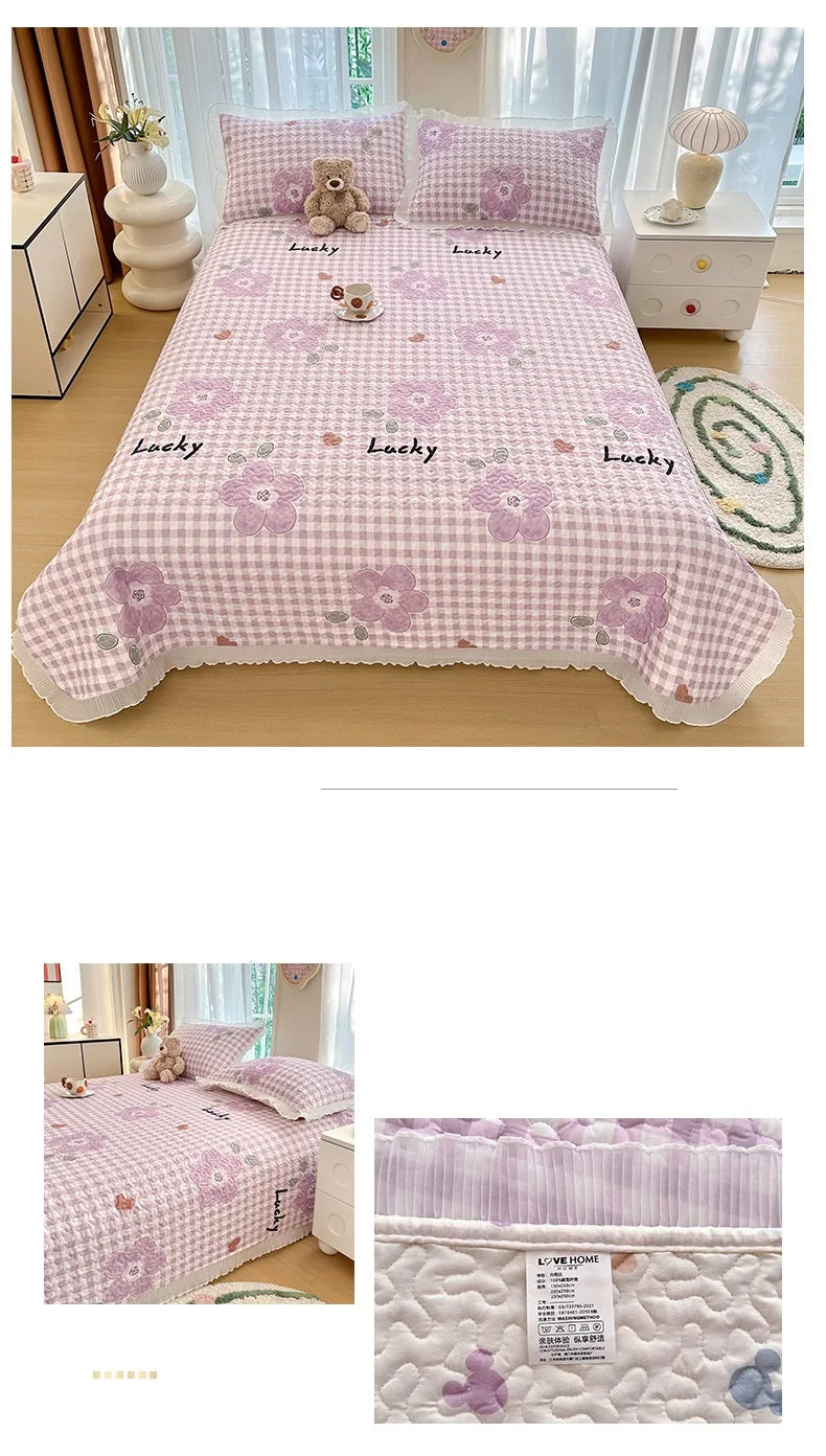 Thicken Bed Cover Floral Style Bedspread Home Bed Linen Double Bedspreads Adults Kids Room Bedsheet cubrecama (No Pillowcase)