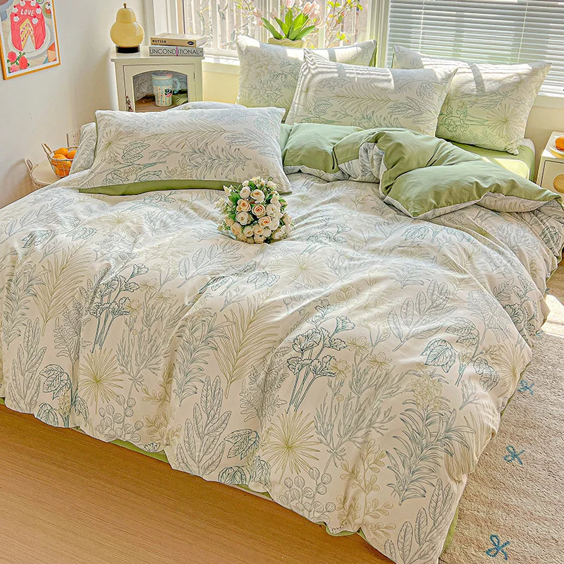 American Pastoral Floral Bedding Set - Soft Skin-Friendly Duvet Cover Set