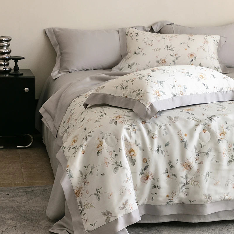 Premium Luxury Lyocell Summer Duvet Set - Ultra-Soft Breathable Cooling Blanket & Cool-Touch Bedding Sheet Set
