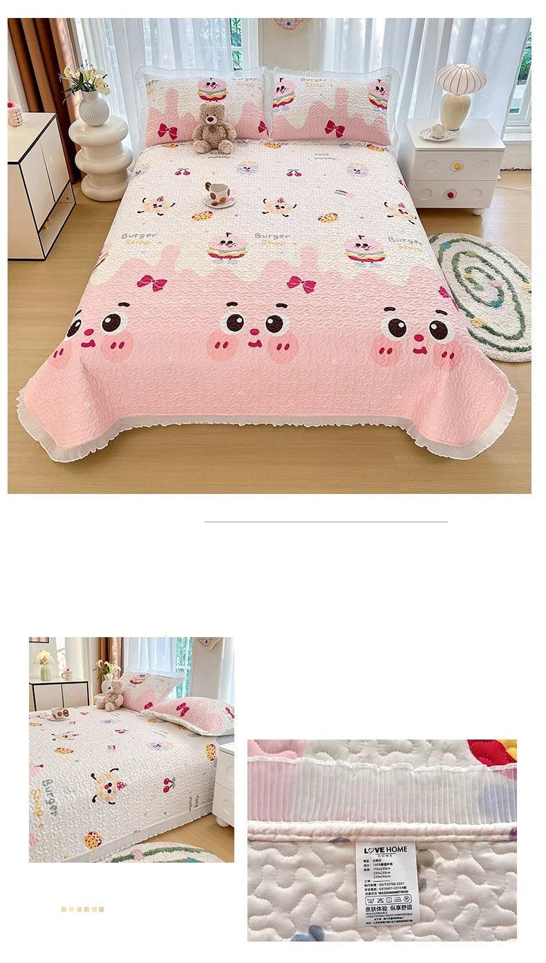 Thicken Bed Cover Floral Style Bedspread Home Bed Linen Double Bedspreads Adults Kids Room Bedsheet cubrecama (No Pillowcase)