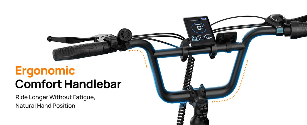 URLIFE 1000W E20 Electric Bike | 48V 13Ah Removable Battery, 28MPH, 20''X3" Fat Tire, 7-Speed E-Bike with Dual Disc Brake