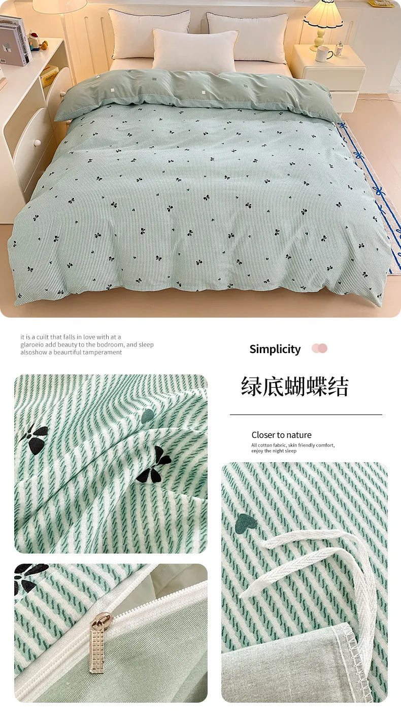 Premium 100% Cotton Floral Duvet Cover - Soft Twill Weave Flower Printed Single/Queen/King Quilt Cover