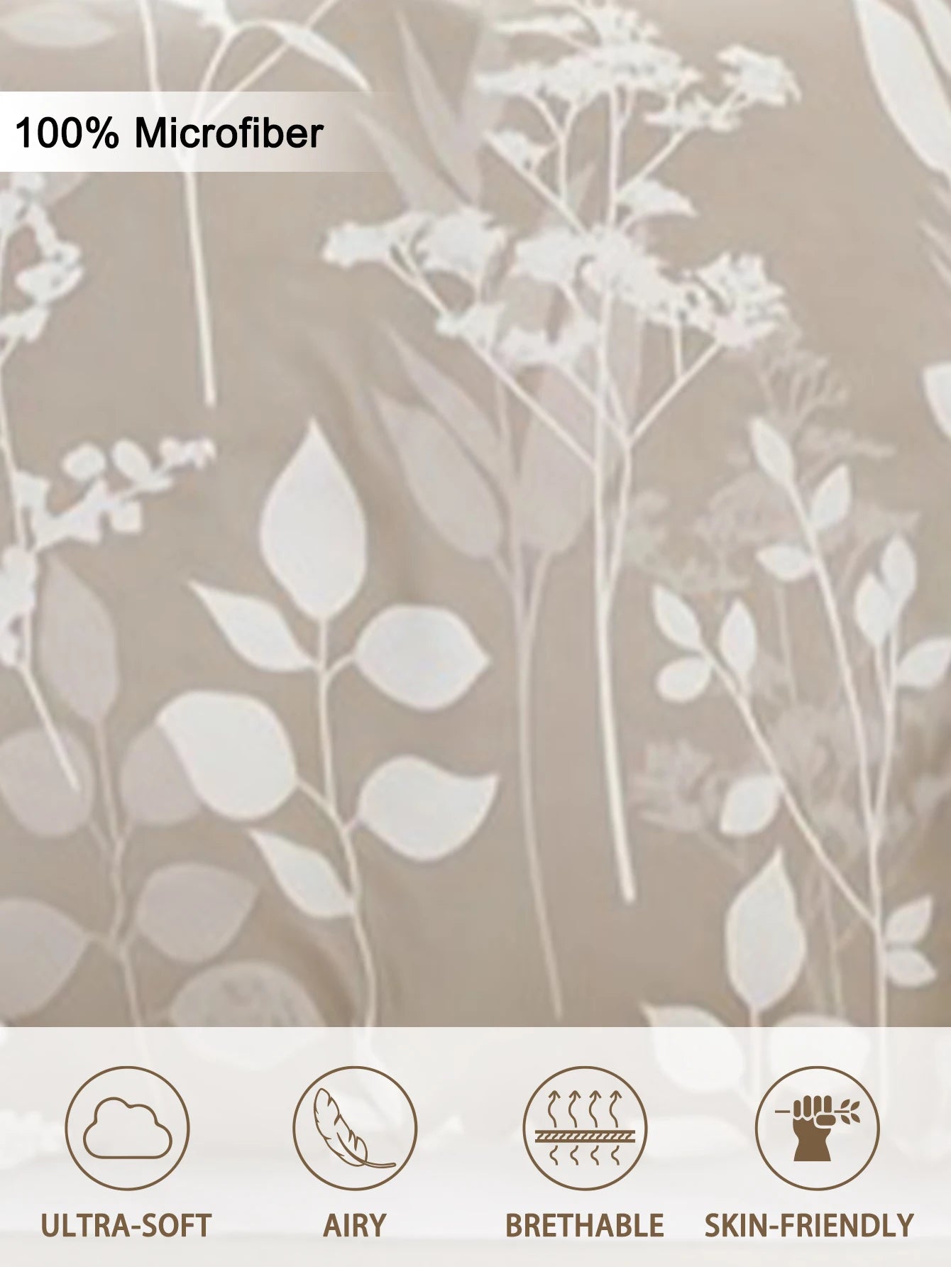 Leaf Floral Pattern Duvet Cover Set - Soft Skin-Friendly Bedding