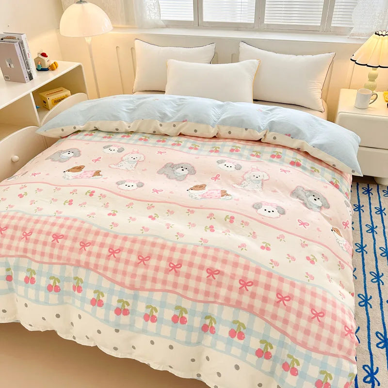 Premium 100% Cotton Floral Duvet Cover - Soft Twill Weave Flower Printed Single/Queen/King Quilt Cover