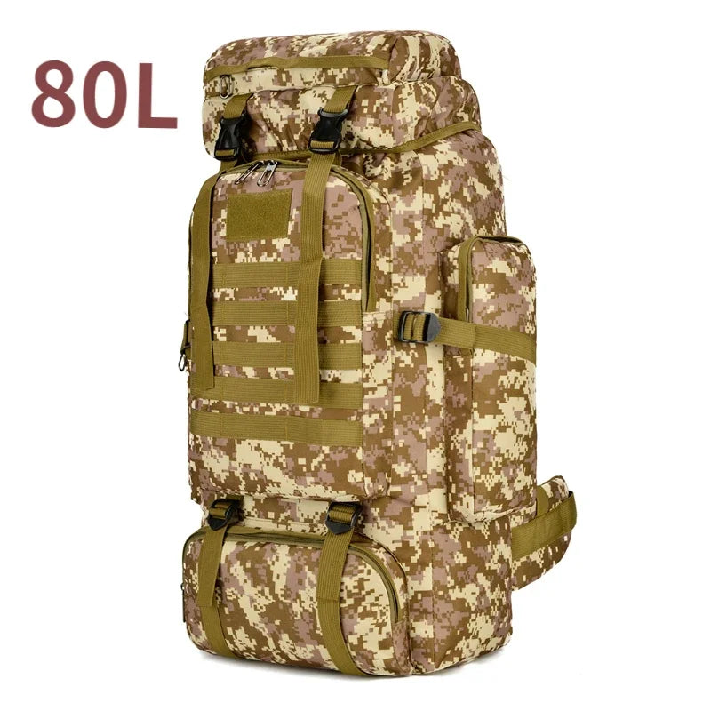 80L/100L Waterproof Tactical Mountaineering Backpack - Heavy Duty Hiking, Camping & Travel Rucksack