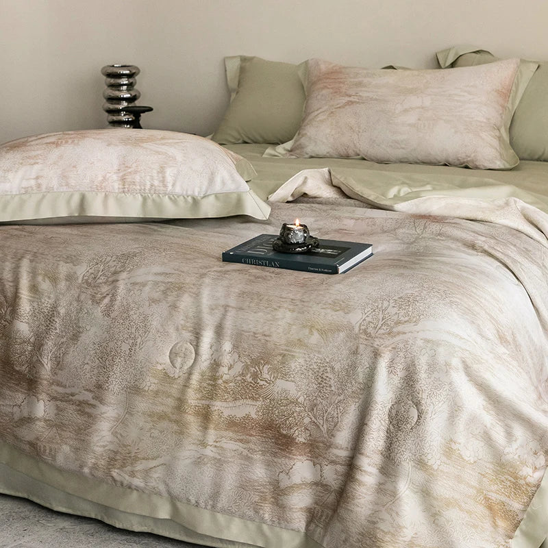 Premium Luxury Lyocell Summer Duvet Set - Ultra-Soft Breathable Cooling Blanket & Cool-Touch Bedding Sheet Set