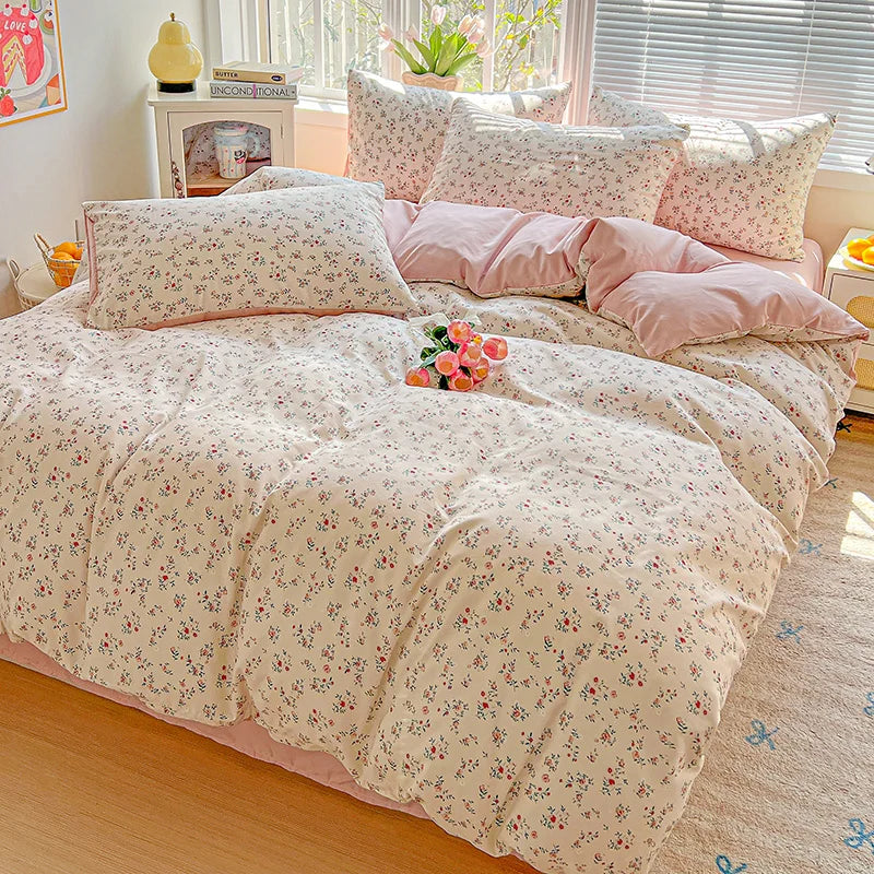 American Pastoral Floral Bedding Set - Soft Skin-Friendly Duvet Cover Set