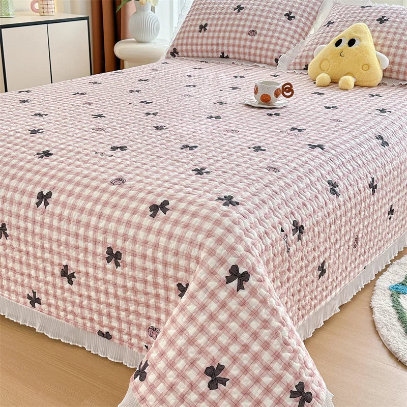 Thicken Bed Cover Floral Style Bedspread Home Bed Linen Double Bedspreads Adults Kids Room Bedsheet cubrecama (No Pillowcase)