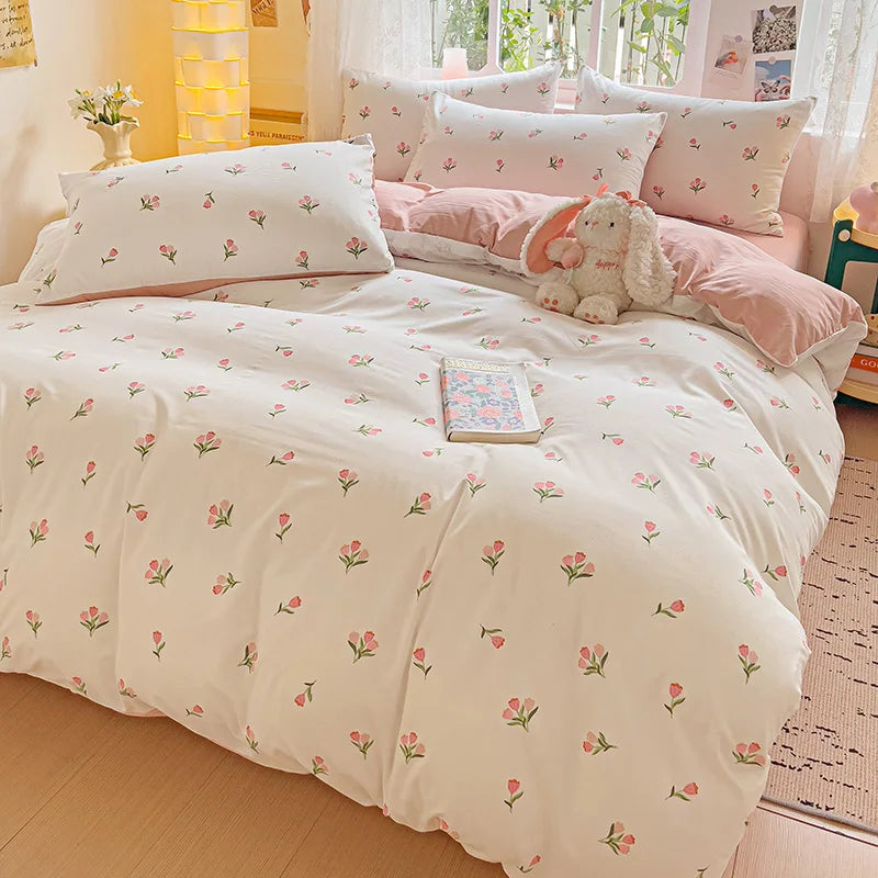 American Pastoral Floral Bedding Set - Soft Skin-Friendly Duvet Cover Set