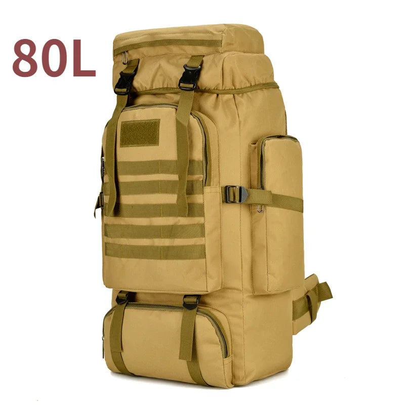 80L/100L Waterproof Tactical Mountaineering Backpack - Heavy Duty Hiking, Camping & Travel Rucksack