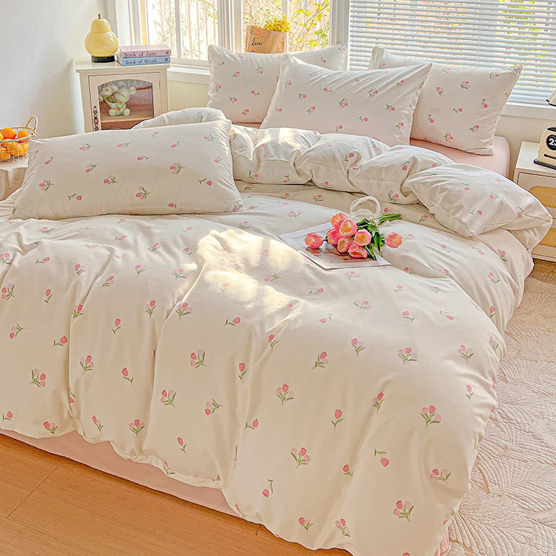 American Pastoral Floral Bedding Set - Soft Skin-Friendly Duvet Cover Set