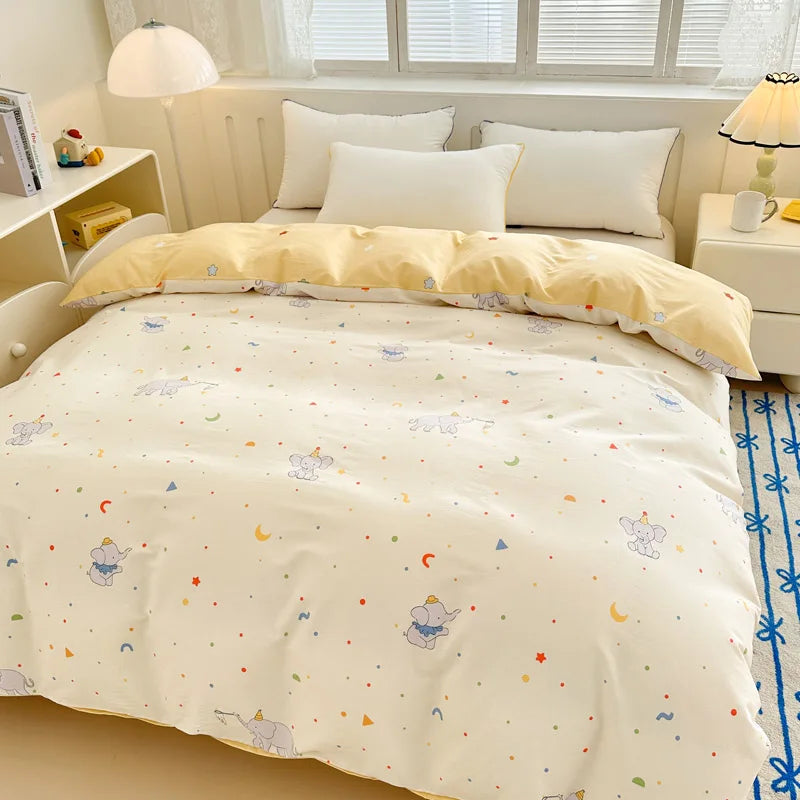 Premium 100% Cotton Floral Duvet Cover - Soft Twill Weave Flower Printed Single/Queen/King Quilt Cover