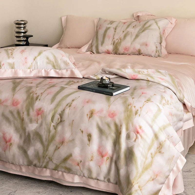 Premium Luxury Lyocell Summer Duvet Set - Ultra-Soft Breathable Cooling Blanket & Cool-Touch Bedding Sheet Set