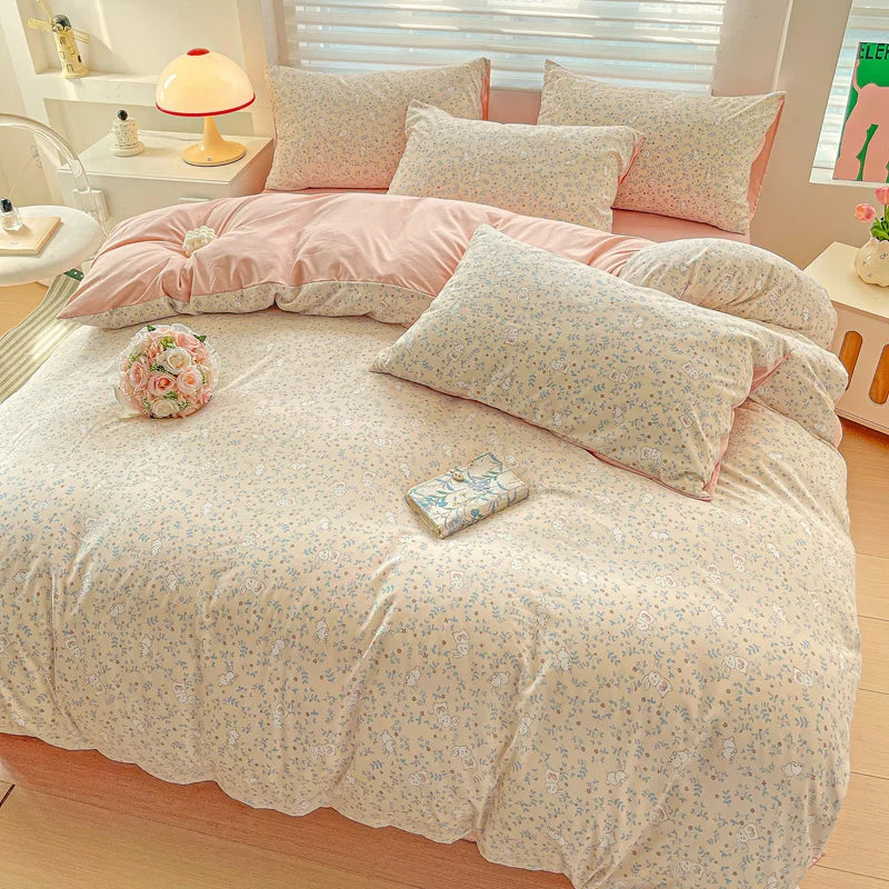 American Pastoral Floral Bedding Set - Soft Skin-Friendly Duvet Cover Set