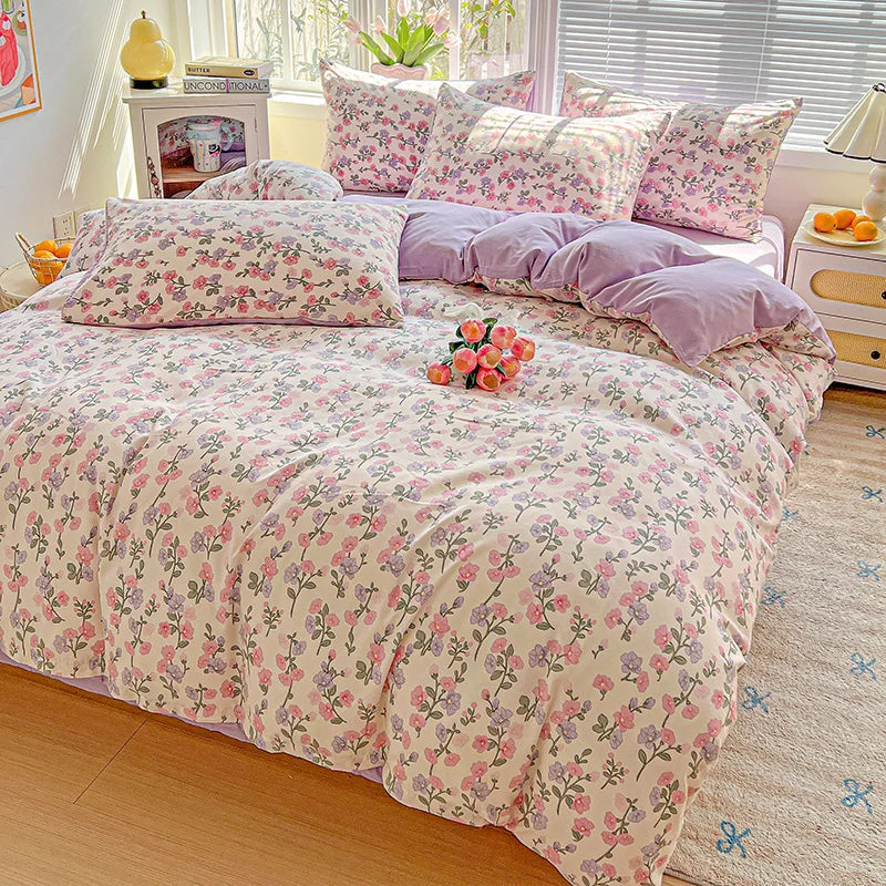 American Pastoral Floral Bedding Set - Soft Skin-Friendly Duvet Cover Set
