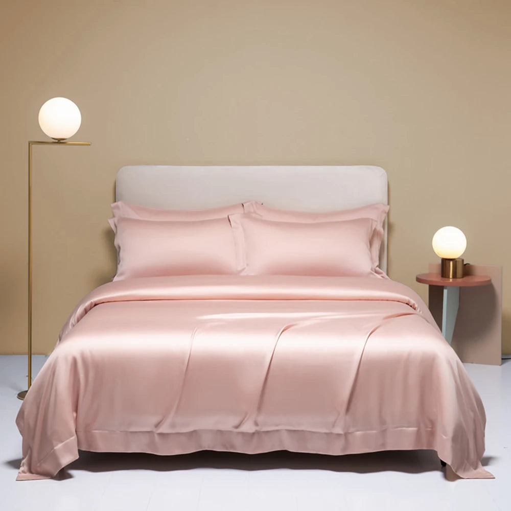 Plaid Silk Bedding Set - Modern Checkered Mulberry Bed Linen