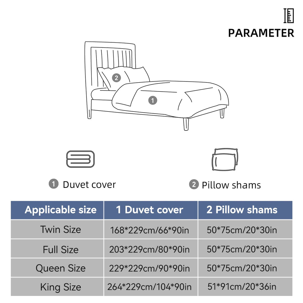 Leaf Floral Pattern Duvet Cover Set - Soft Skin-Friendly Bedding