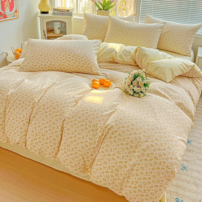 American Pastoral Floral Bedding Set - Soft Skin-Friendly Duvet Cover Set