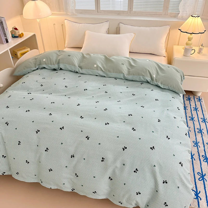 Premium 100% Cotton Floral Duvet Cover - Soft Twill Weave Flower Printed Single/Queen/King Quilt Cover