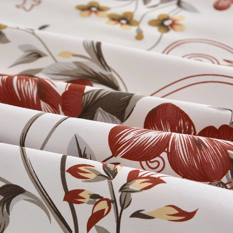 Floral Ruffle Bed Skirt Set - Soft Bedspread with Matching Pillowcases