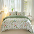 Leaf Floral Pattern Duvet Cover Set - Soft Skin-Friendly Bedding